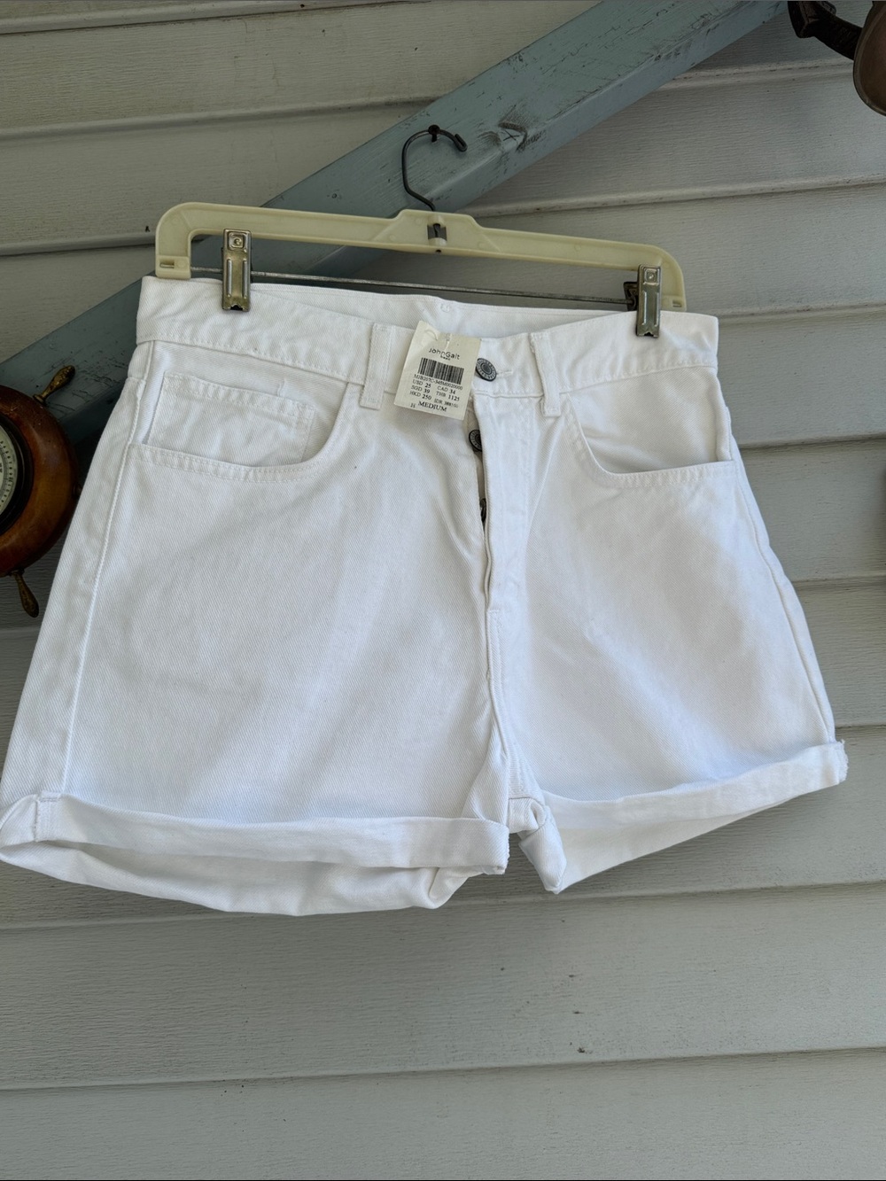 John Galt by Brandy Melville High-Rise Button-Fly Denim Shorts